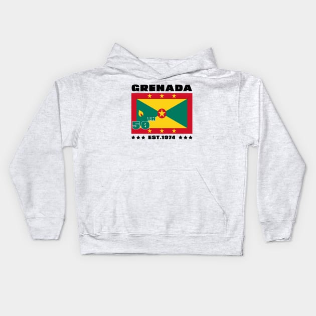 Grenada 50th Independence Day Grenadian Pride Grenada Flag Kids Hoodie by DesignergiftsCie